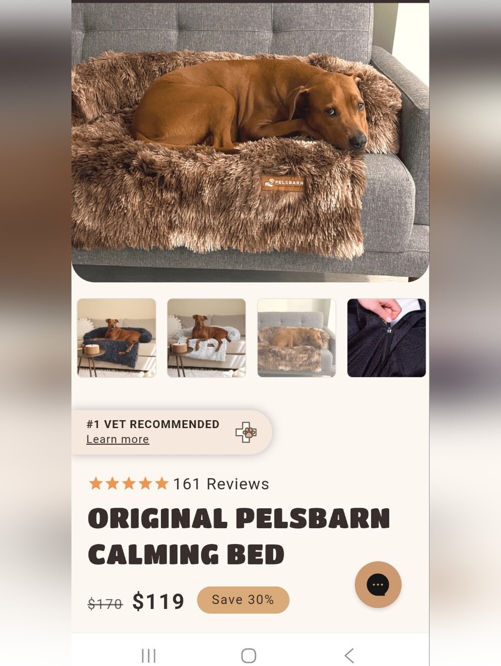 Pelsbarn Calming Dog Bed Faux Fur